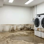 Flood Damaged Laundry Area New Jersey Basement