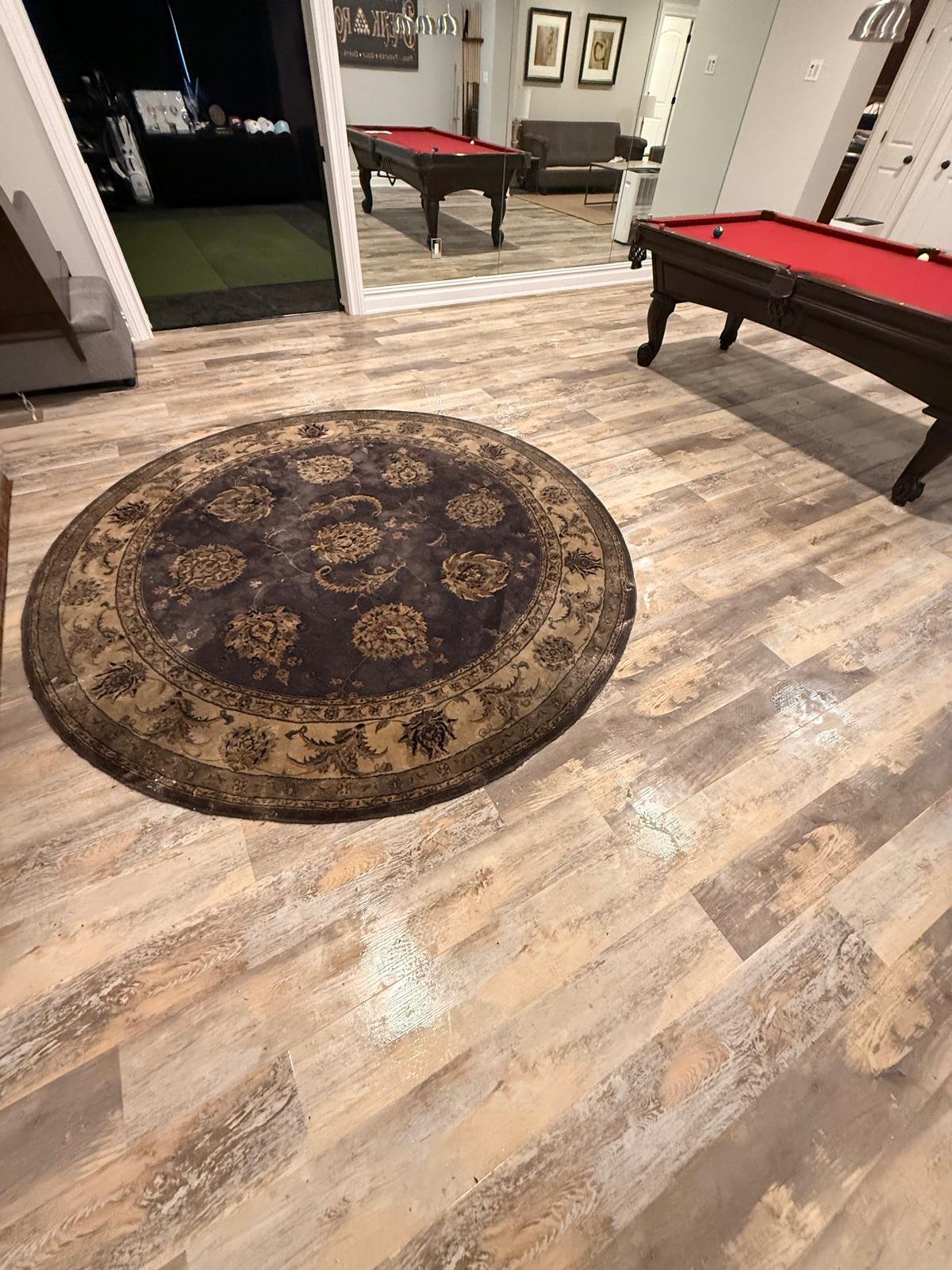 Flooded basement in Saddle River, New Jersey.