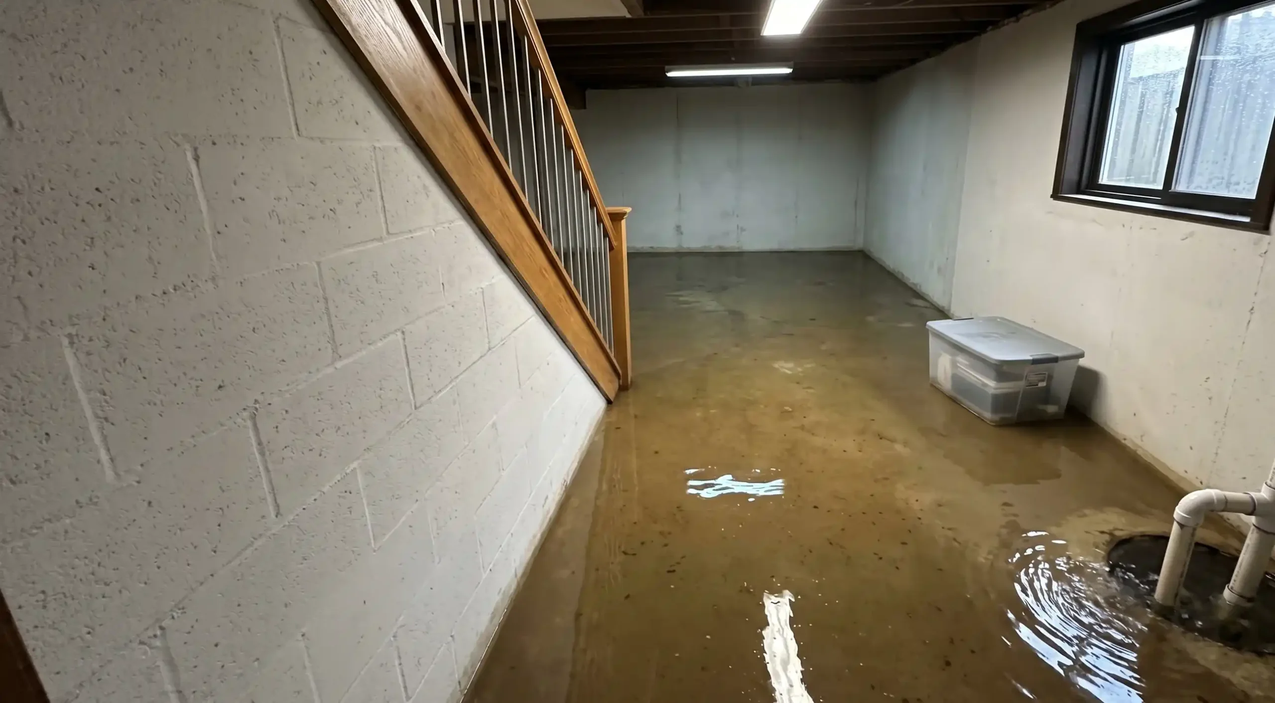 Flooded basement.