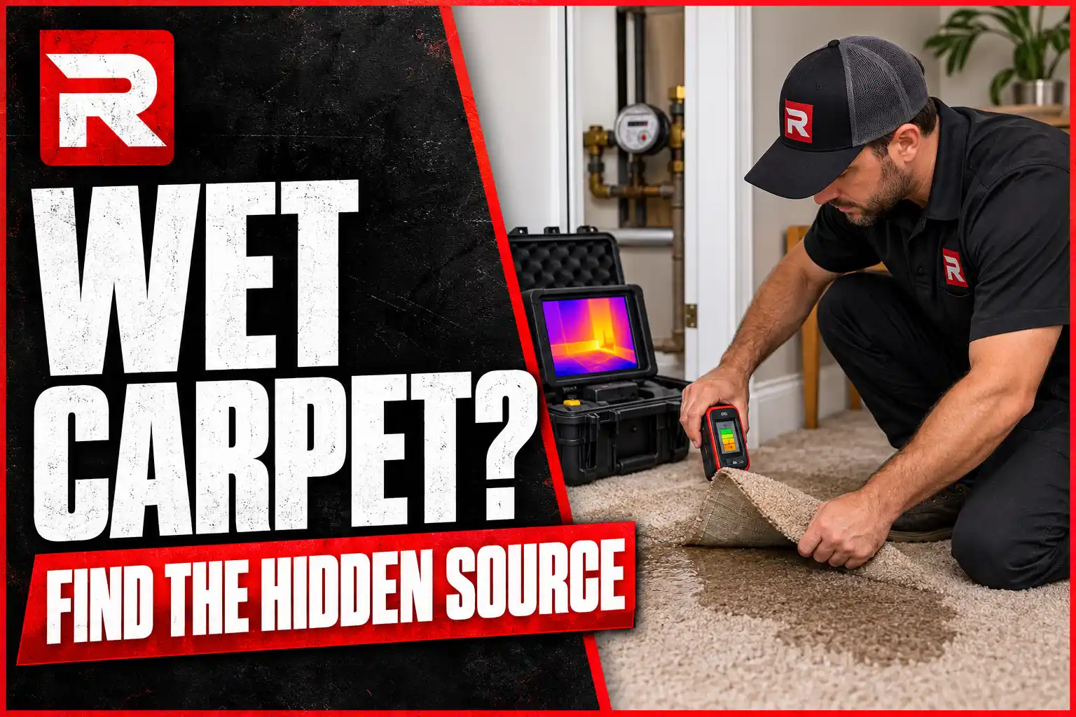 Wet carpet, hidden source